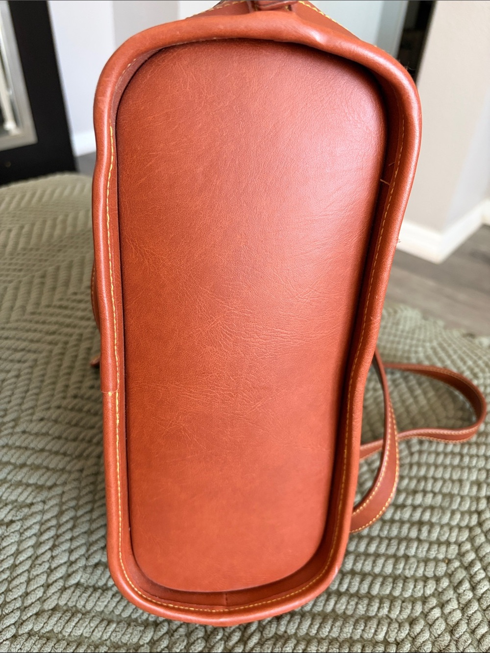 Dooney & Bourke Navy and Brown Pebbled Leather Satchel - Picture 10 of 10